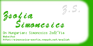 zsofia simoncsics business card